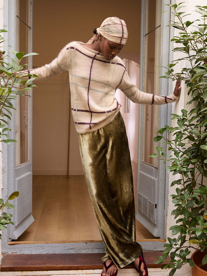 Jersey de cuadros color crudo