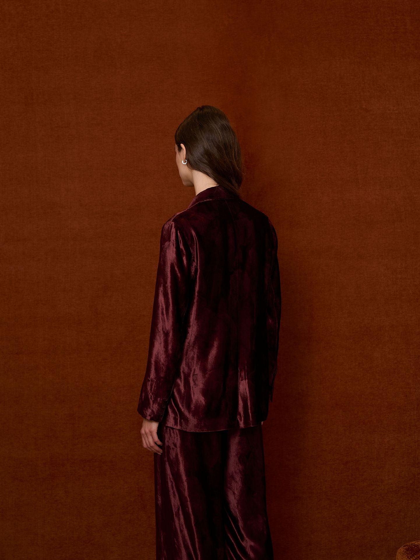 Blazer de terciopelo y lentejuelas marrón