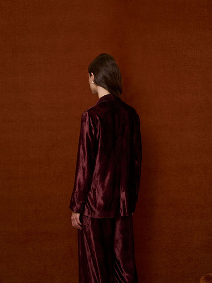 Blazer de terciopelo y lentejuelas marrón