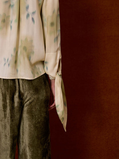 Blusa cruzada tonos verdes