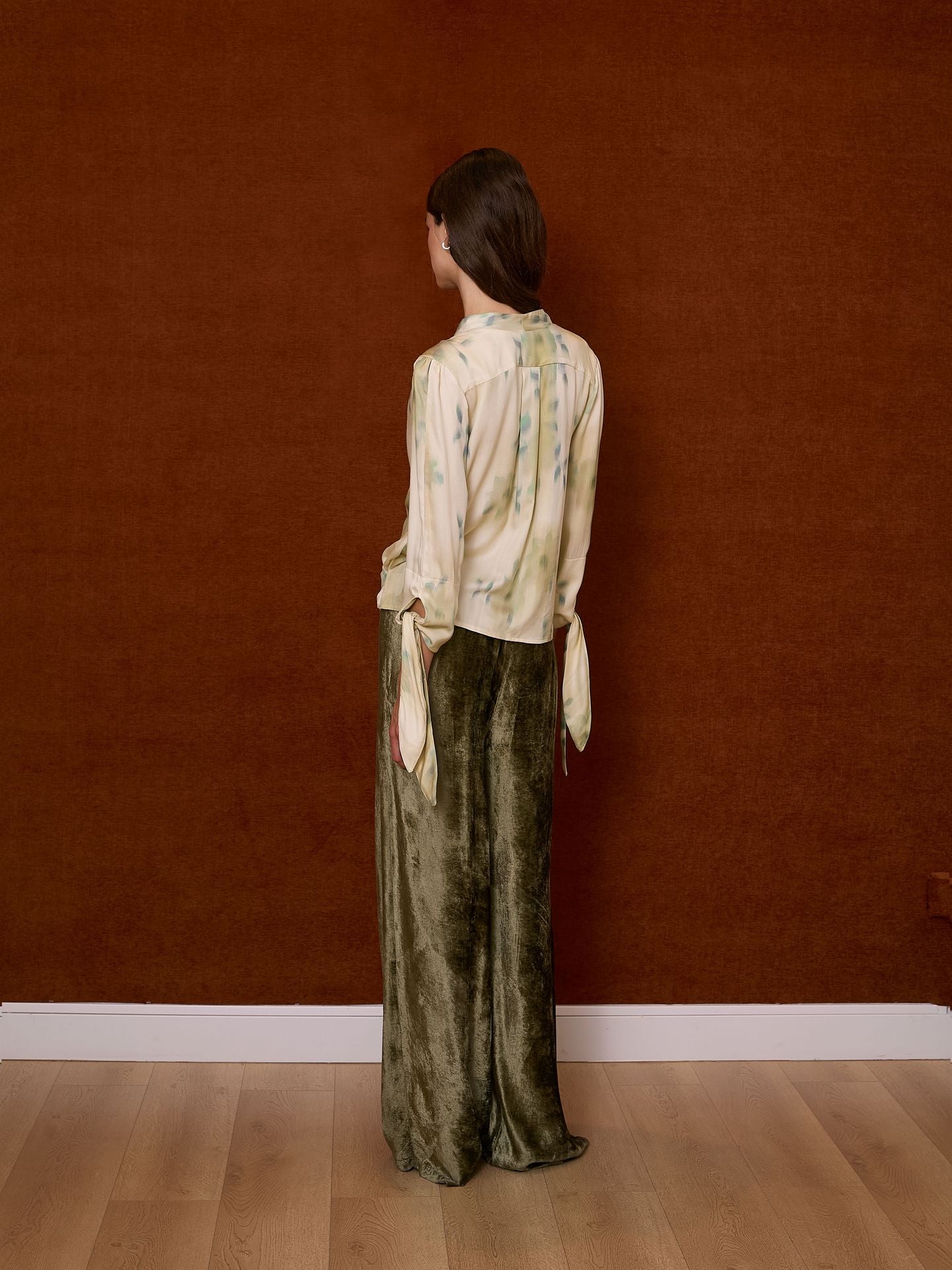 Blusa cruzada tonos verdes