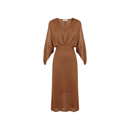 Vestido lurex cobre