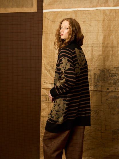 Chaqueta de flores kaki