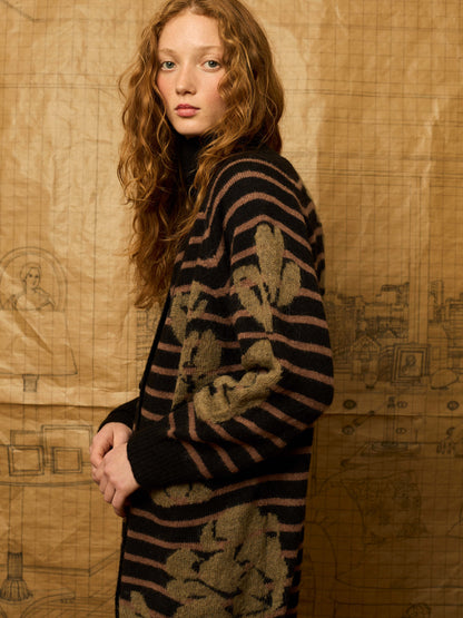 Chaqueta de flores kaki