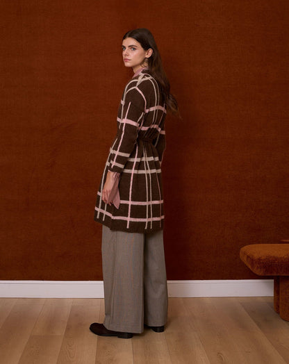 Chaqueta de cuadros marrón