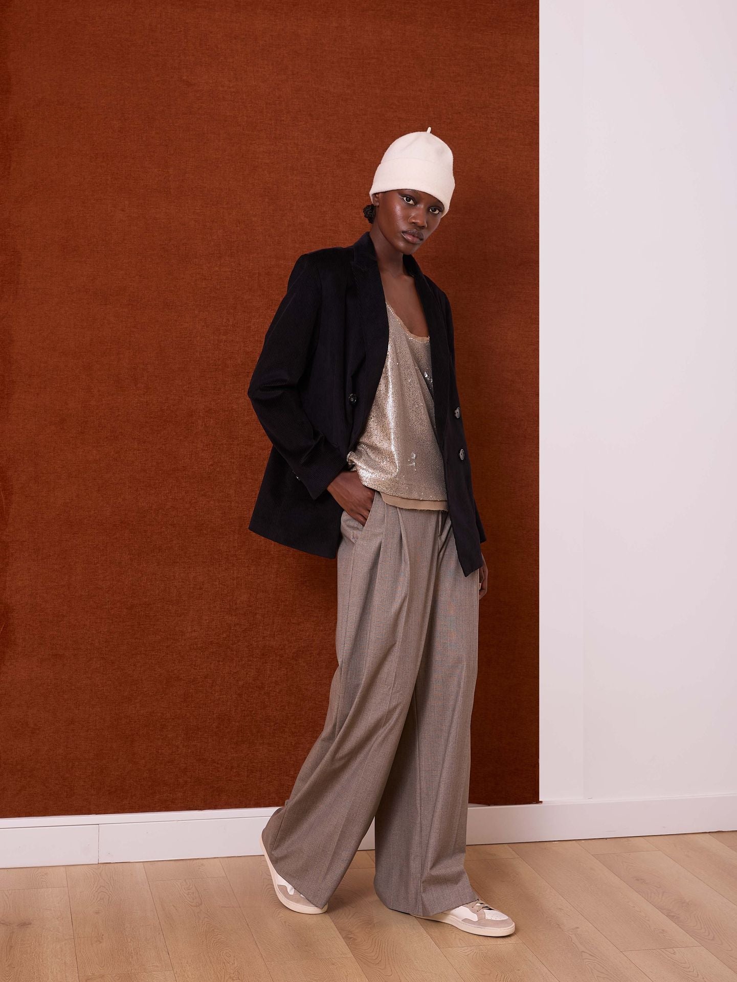 Pantalón ancho príncipe de gales