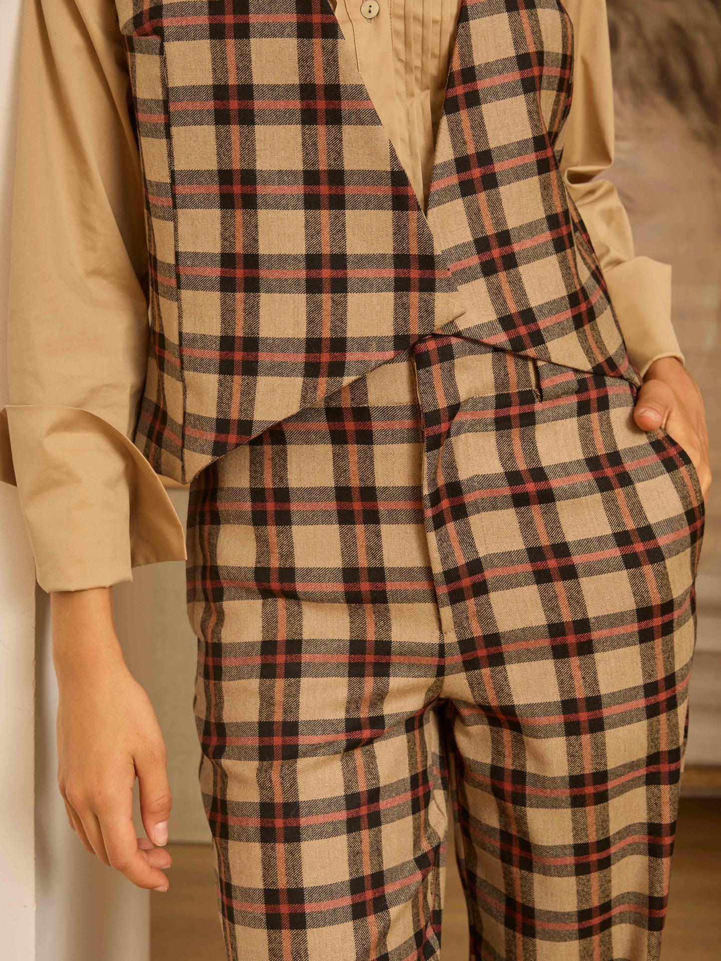 Chaleco de cuadro escocés