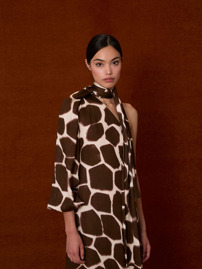 Vestido asimétrico animal print