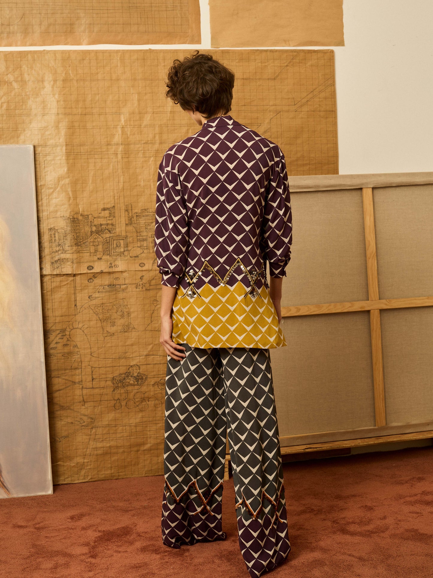 Blazer camisera greca granate