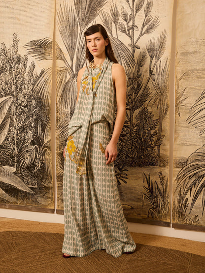 Pantalón granos café celeste