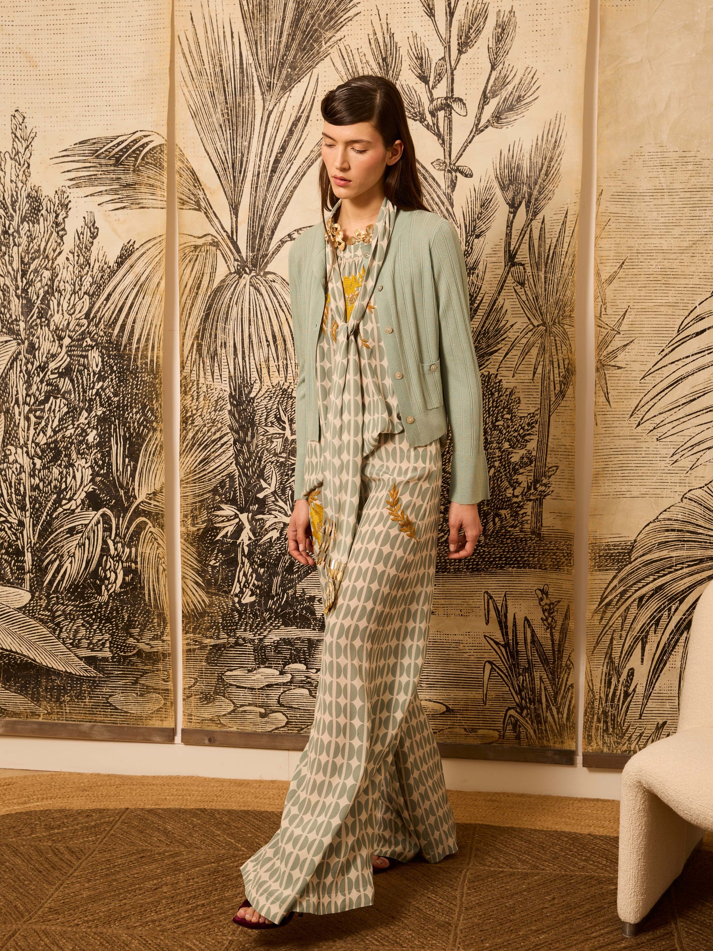 Pantalón granos café celeste