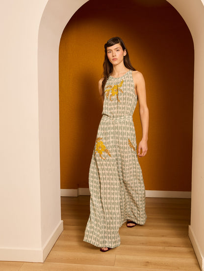 Pantalón granos café celeste