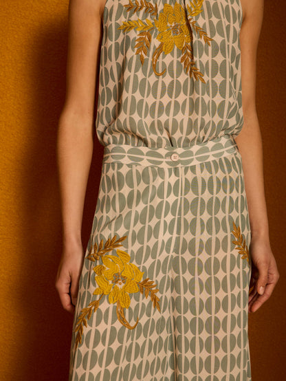 Pantalón granos café celeste