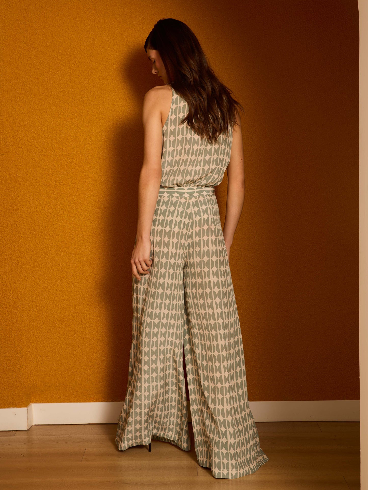 Pantalón granos café celeste