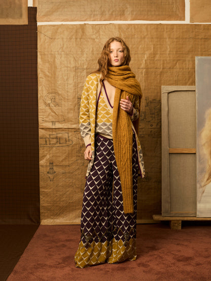 Pantalón greca granate