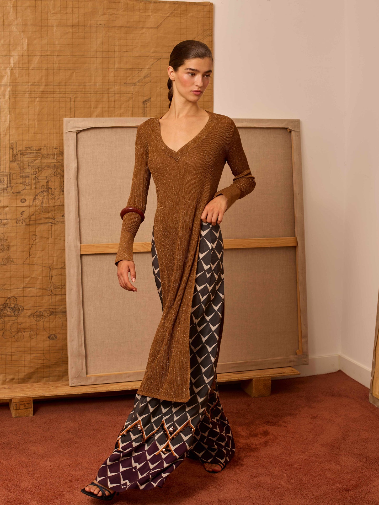 Pantalón greca antracita