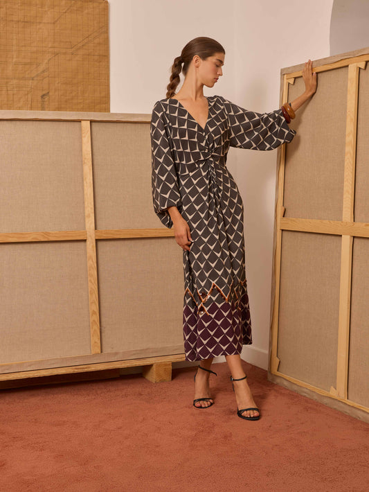 Vestido greca antracita