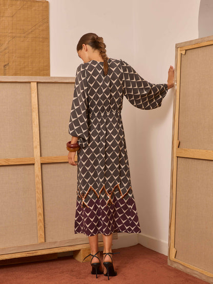 Vestido greca antracita