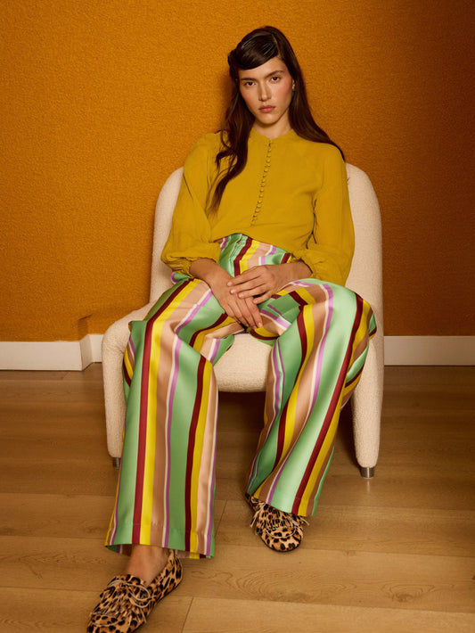 Pantalón rayas verdes