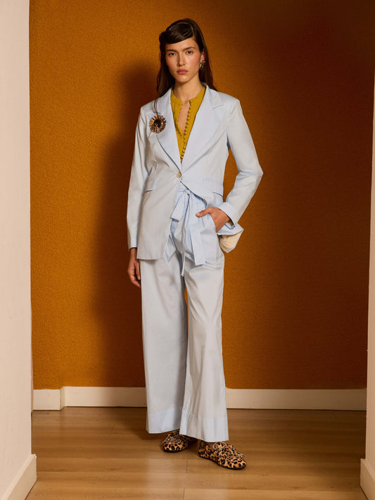 Blazer de popelín azul