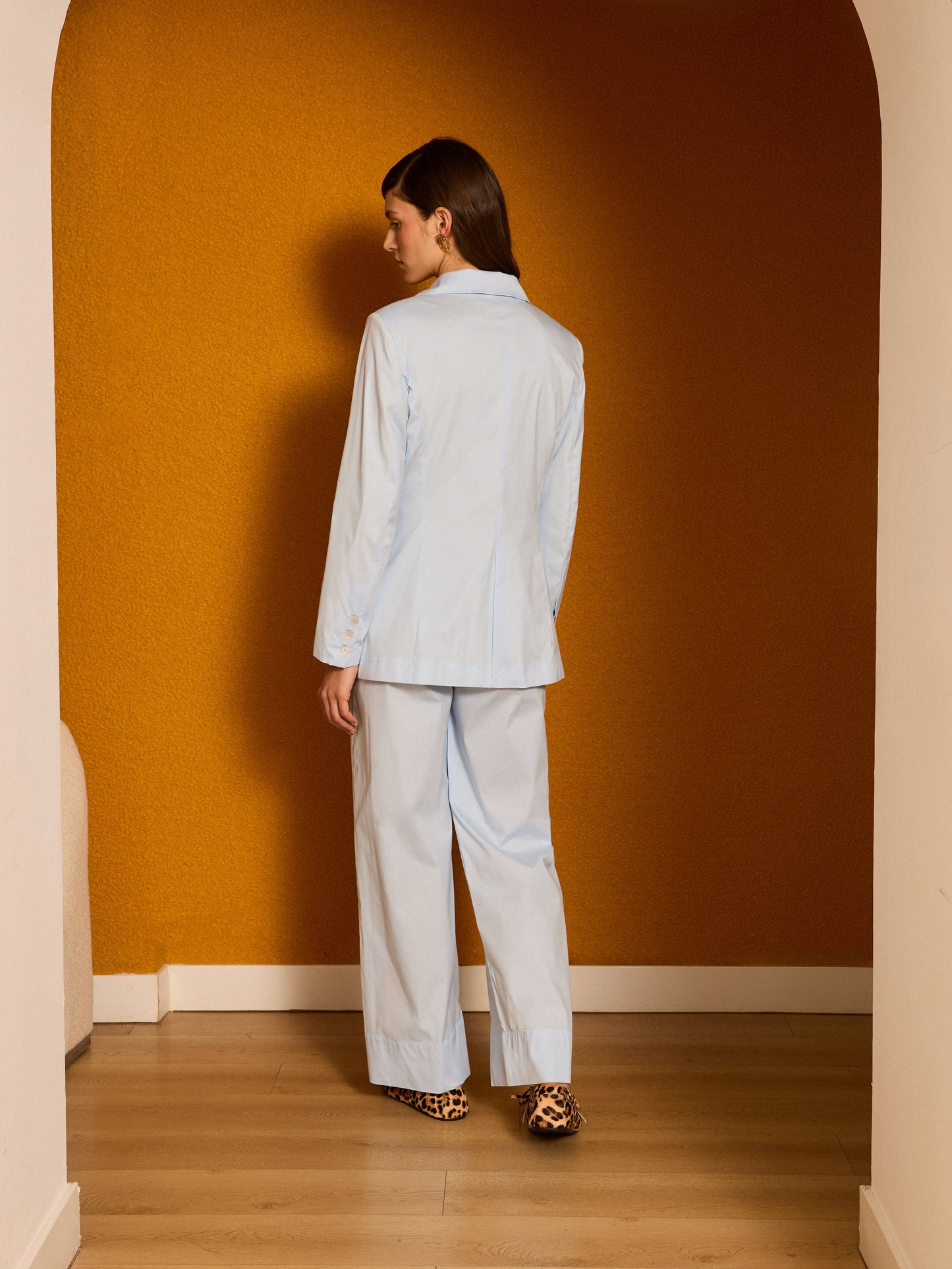 Blazer de popelín azul