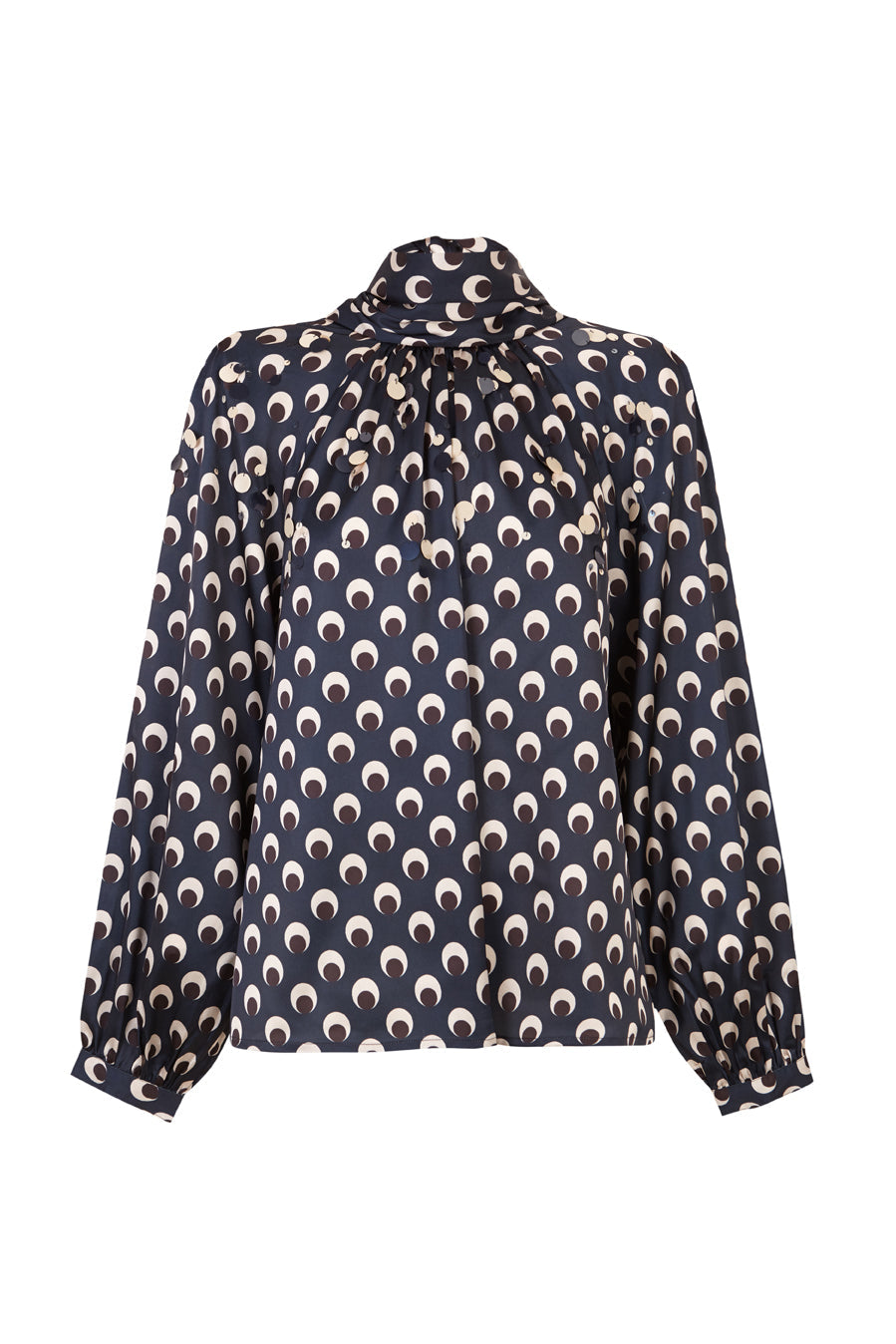 Blusa azul lunares con lentejuelas