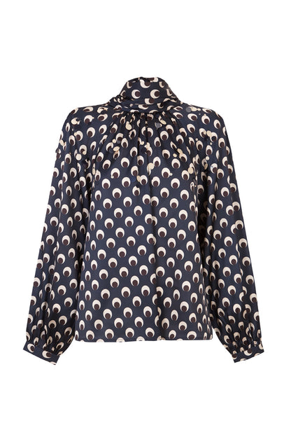 Blusa azul lunares con lentejuelas