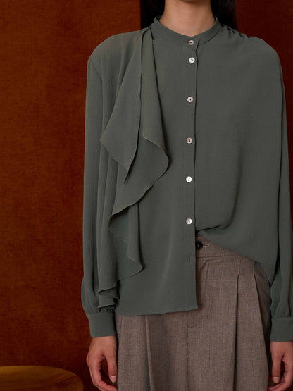 Blusa con lazada cruzada verde