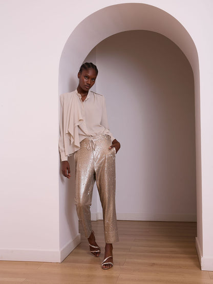 Pantalón de lentejuelas plata vieja