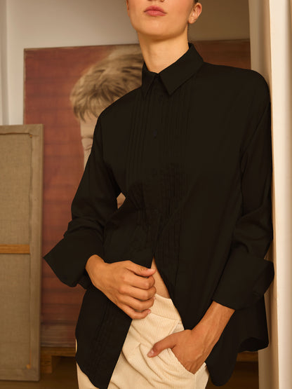 Camisa negras con jaretas