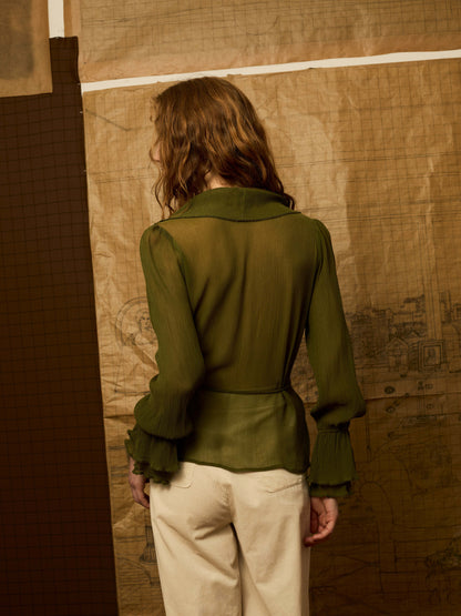 Blusa verde volantes