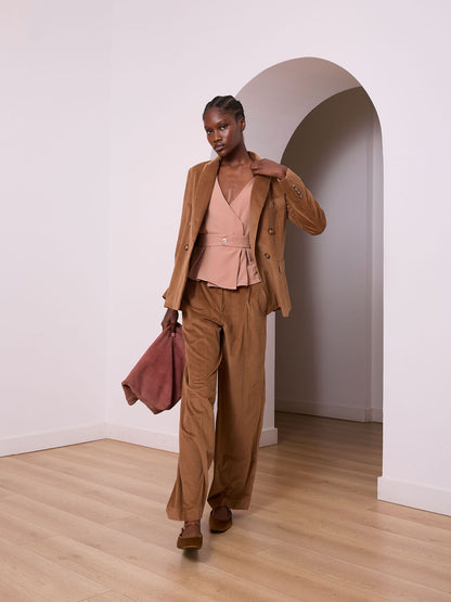 Blazer de pana color tabaco