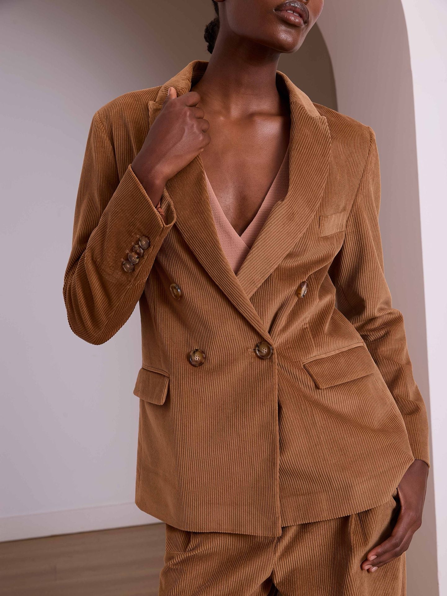 Blazer de pana color tabaco