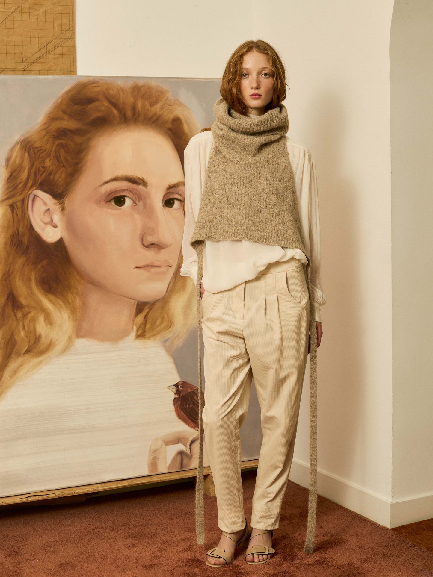 Cuello de lana beige