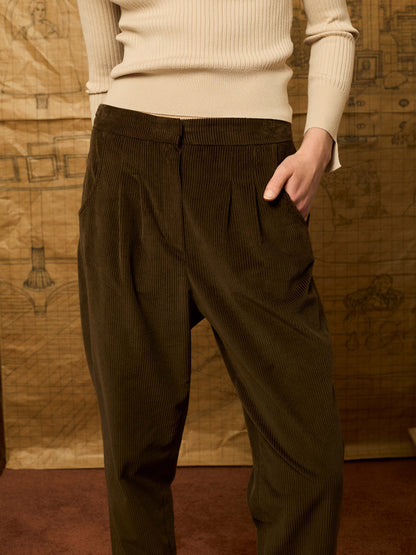 Pantlaón baggy de pana kaki