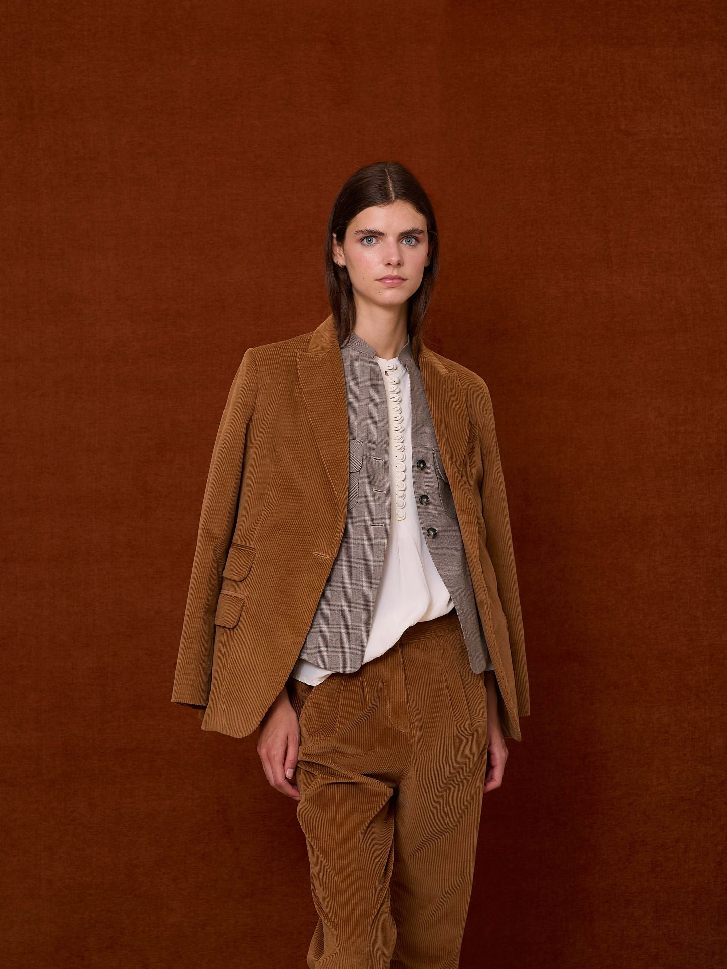 Blazer de pana color tabaco