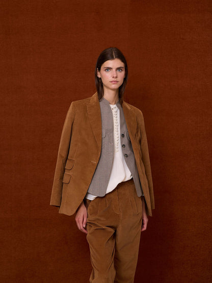 Blazer de pana color tabaco