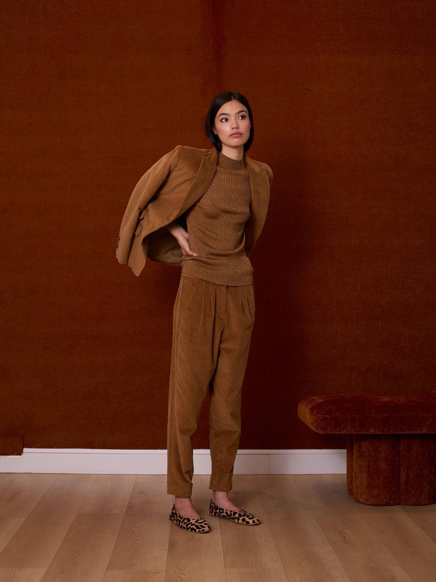 Blazer de pana color tabaco