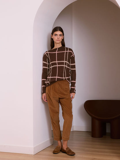 Jersey de cuadros color marrón