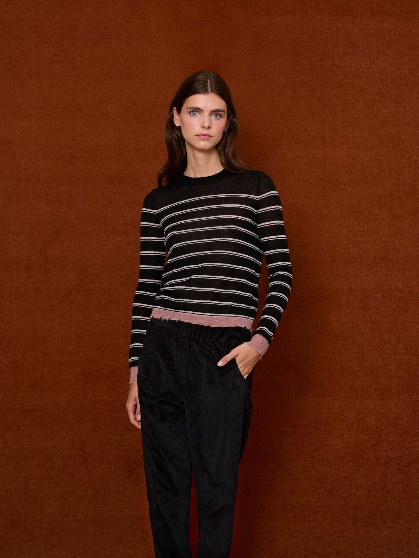 Jersey negro de rayas