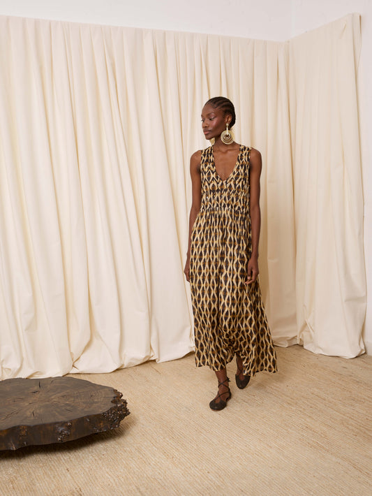 Vestido geométrico amarllo