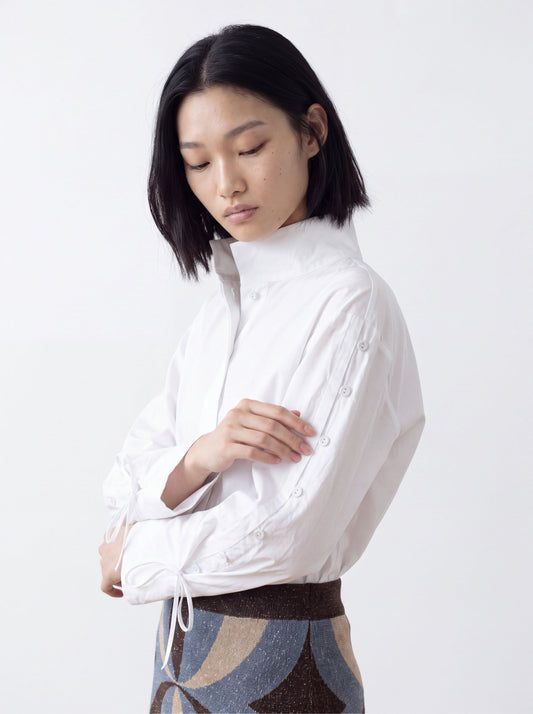 Camisa de popelín blanca botones