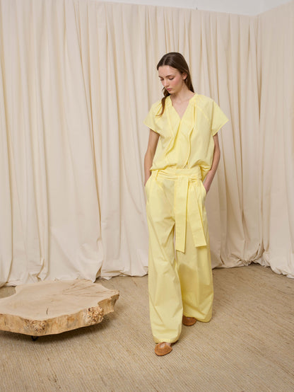 Pantalón de popelín amarillo