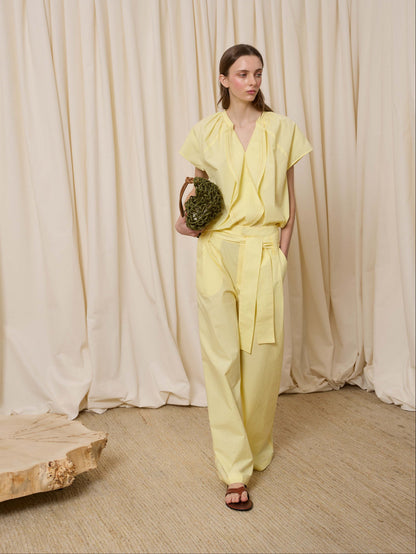 Pantalón de popelín amarillo