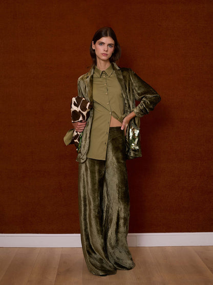 Blazer de terciopelo y lentejuelas verde