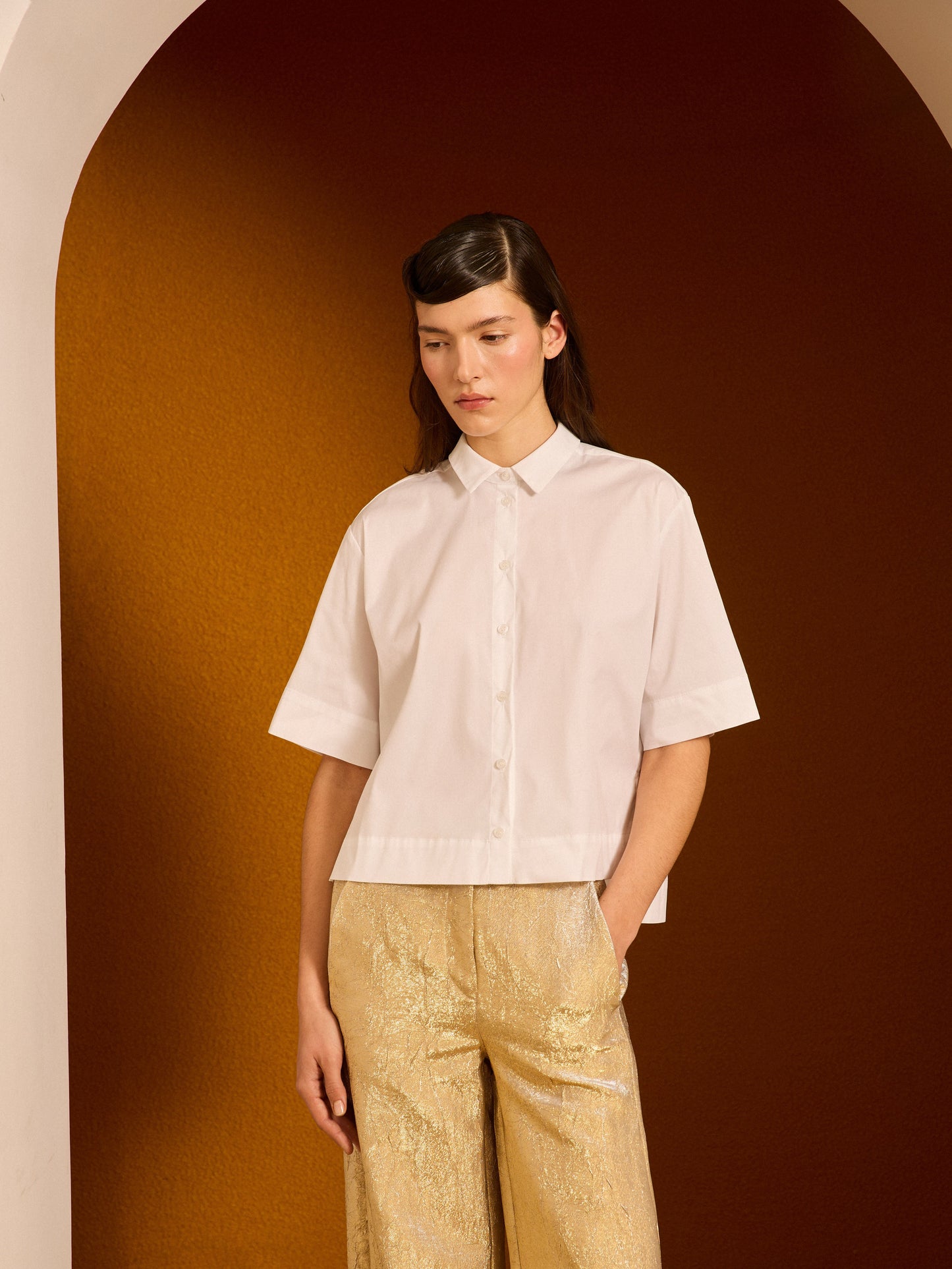 Camisa blanca de popelín