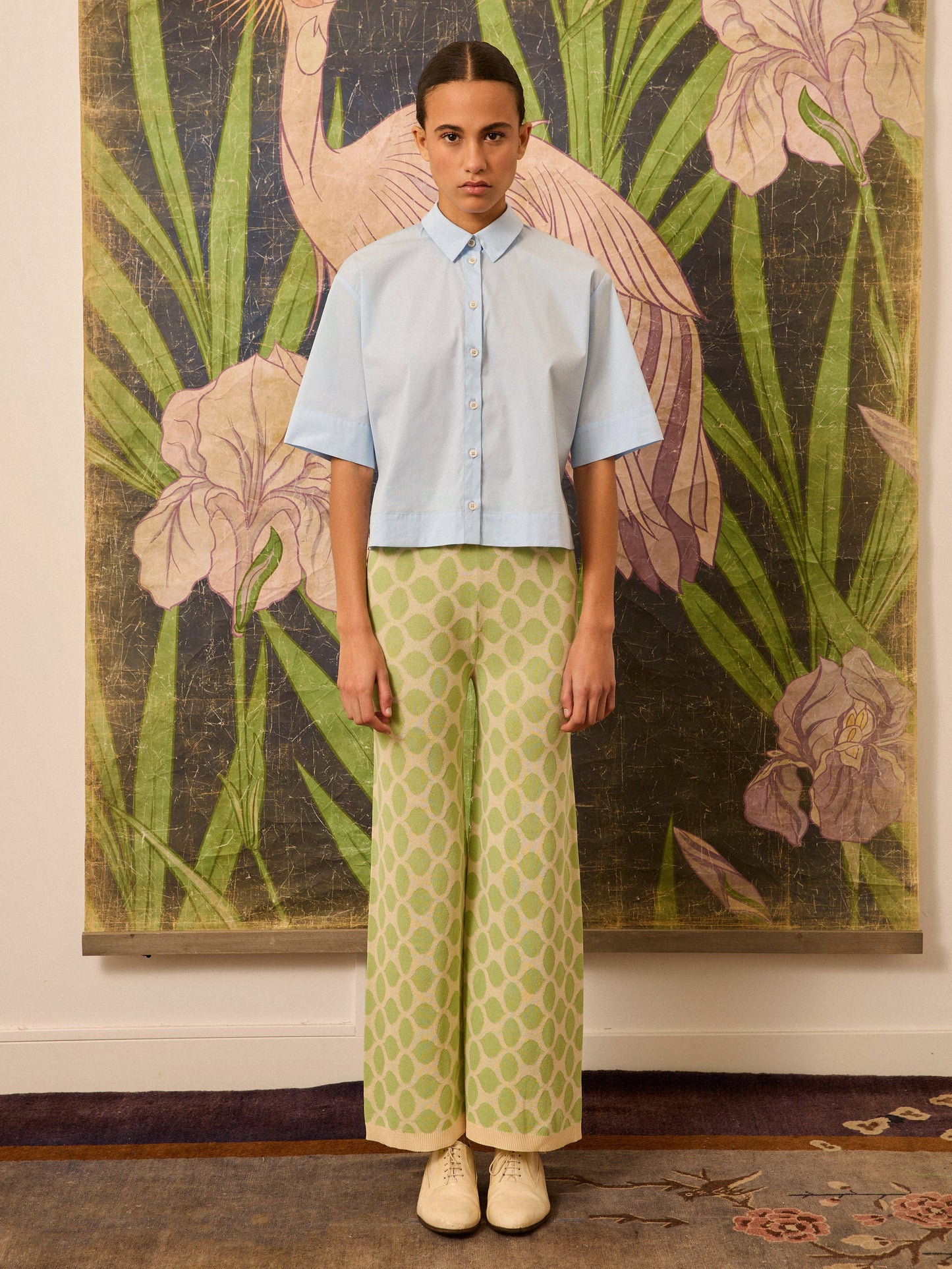 Camisa azul de popelín