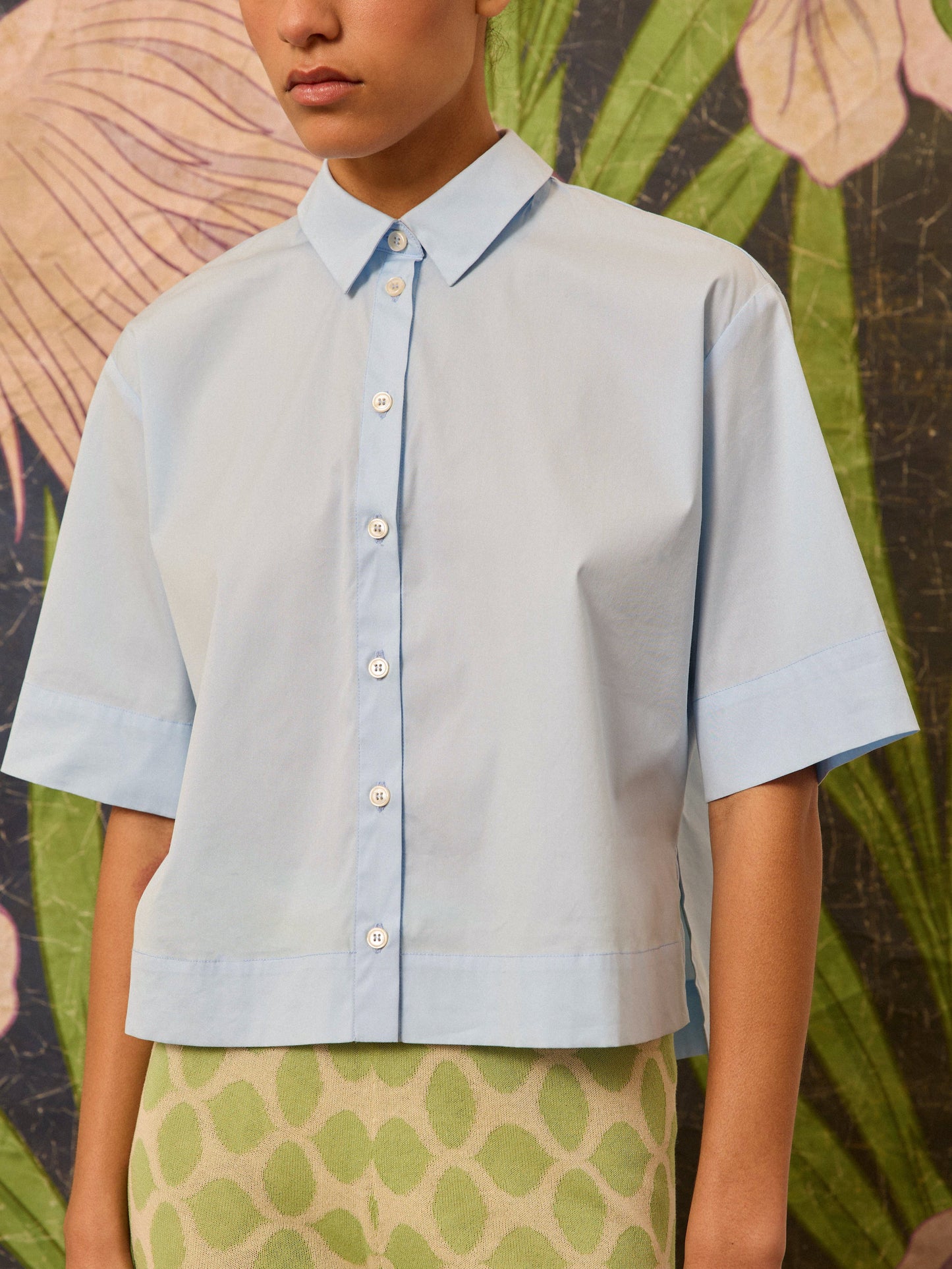 Camisa azul de popelín