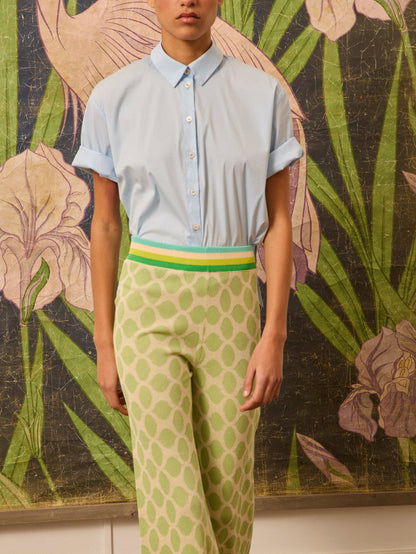 Pantalón intarsia verde