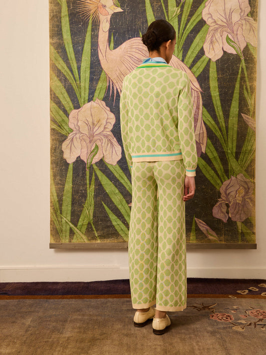 Chaqueta con intarsia verde